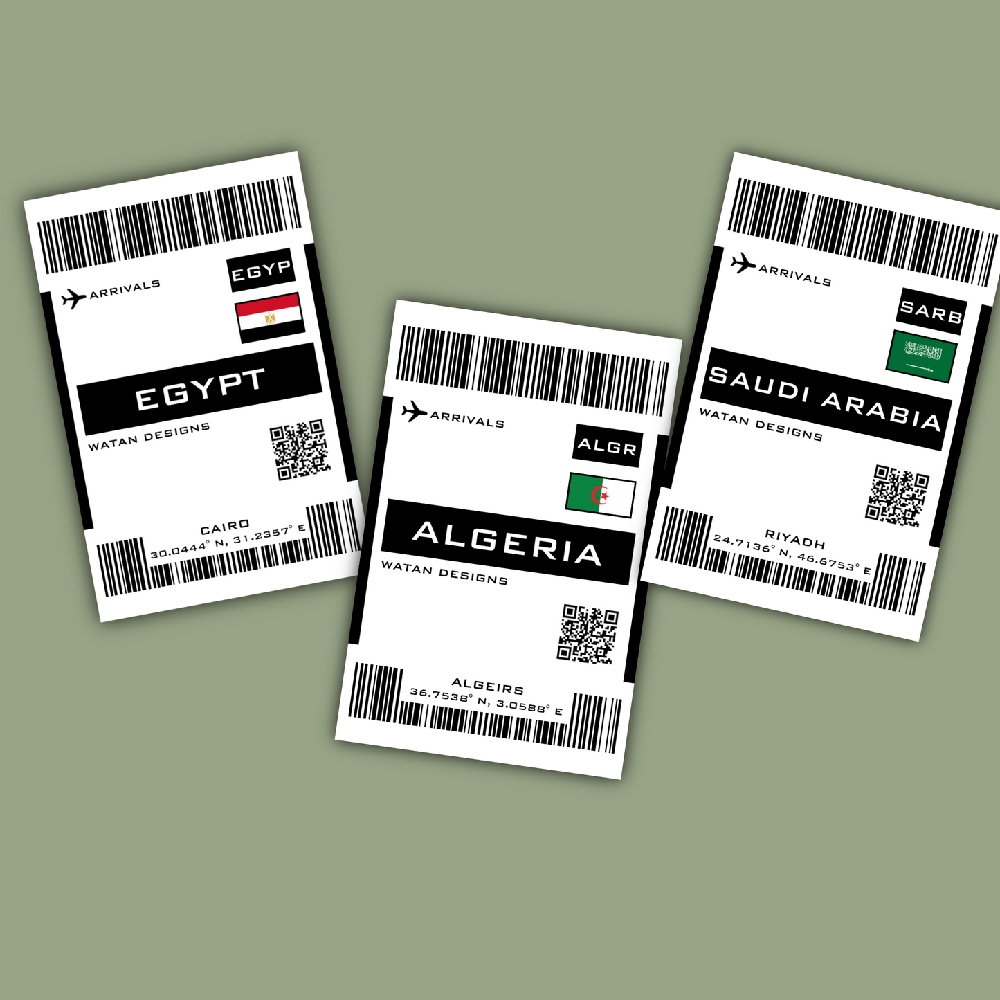 Country Boarding Pass Sticker