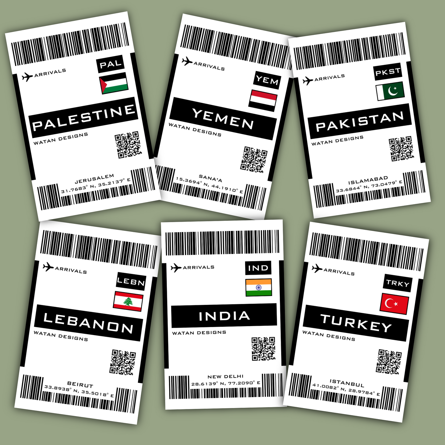 Country Boarding Pass Sticker