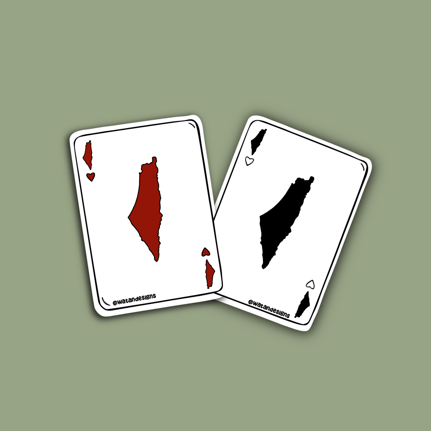 Palestine Playing Card Sticker