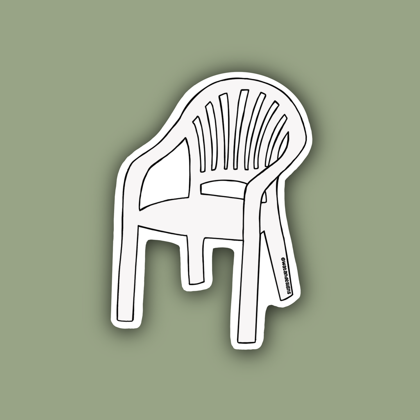 White Plastic Chair Sticker