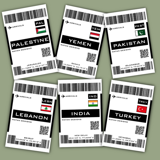 Country Boarding Pass Sticker