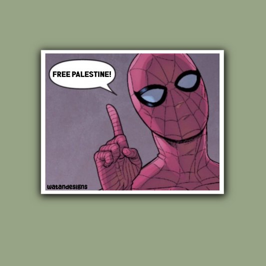 Free Palestine Spider-Man Comic Sticker