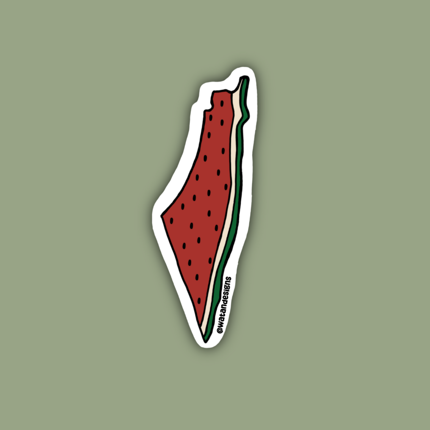 Palestine Watermelon Map Sticker