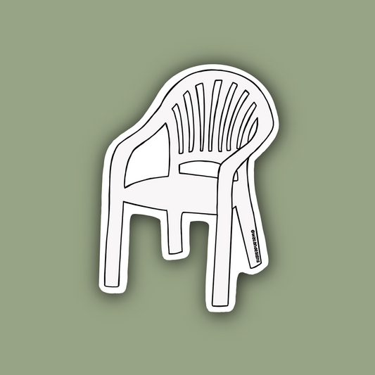 White Plastic Chair Sticker