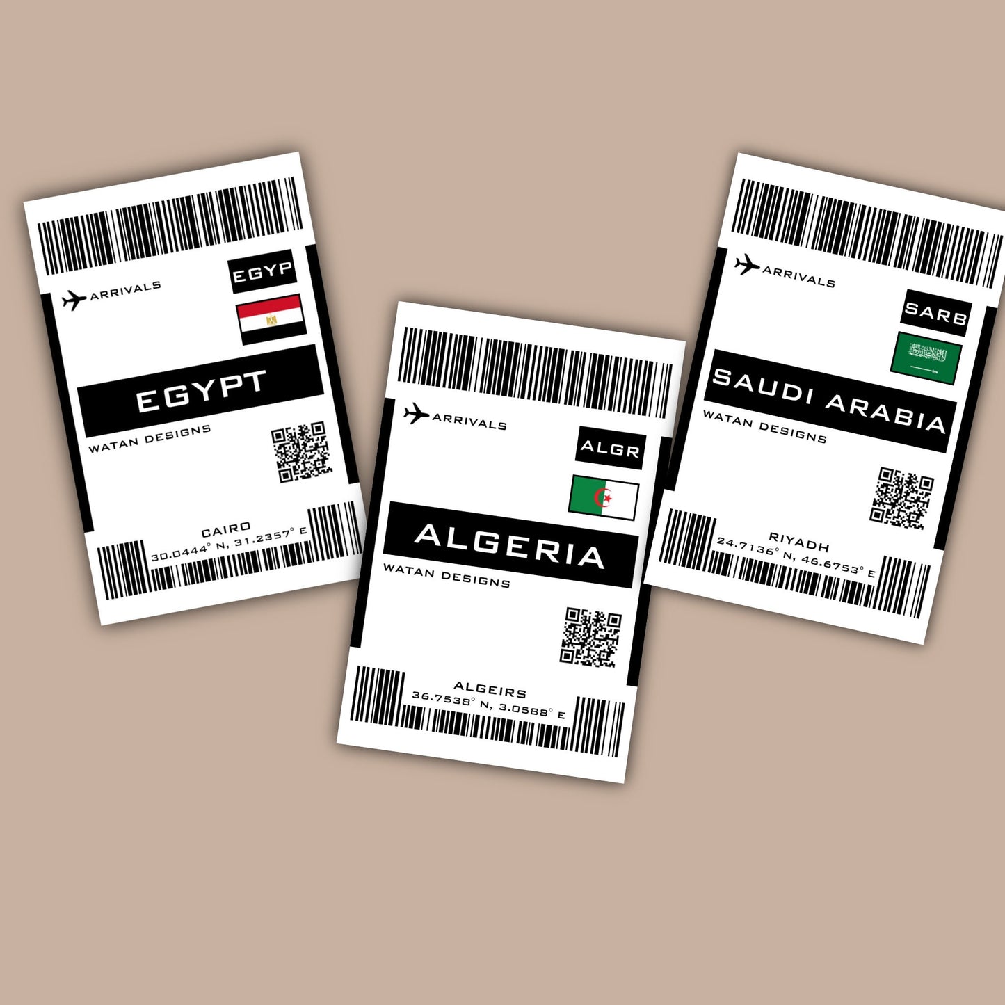 Country Boarding Pass Sticker