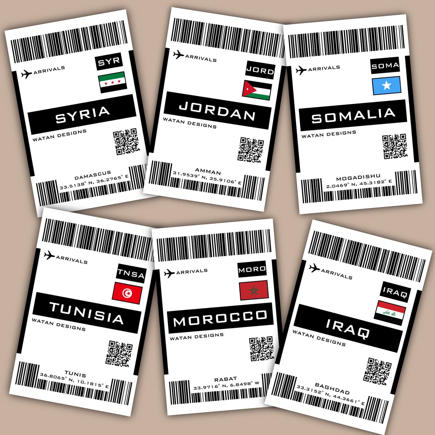 Country Boarding Pass Sticker