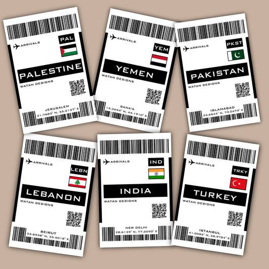 Country Boarding Pass Sticker